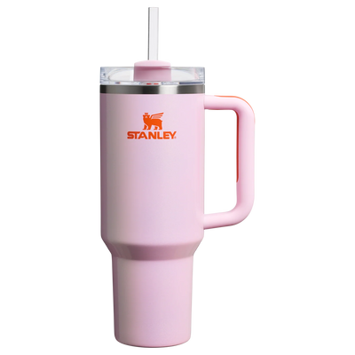 Stanley Frequency Collection Quencher H2.0 FlowState 40oz Tumbler in Rose Petal Shimmer pink with handle and straw – Stanley Pakistan