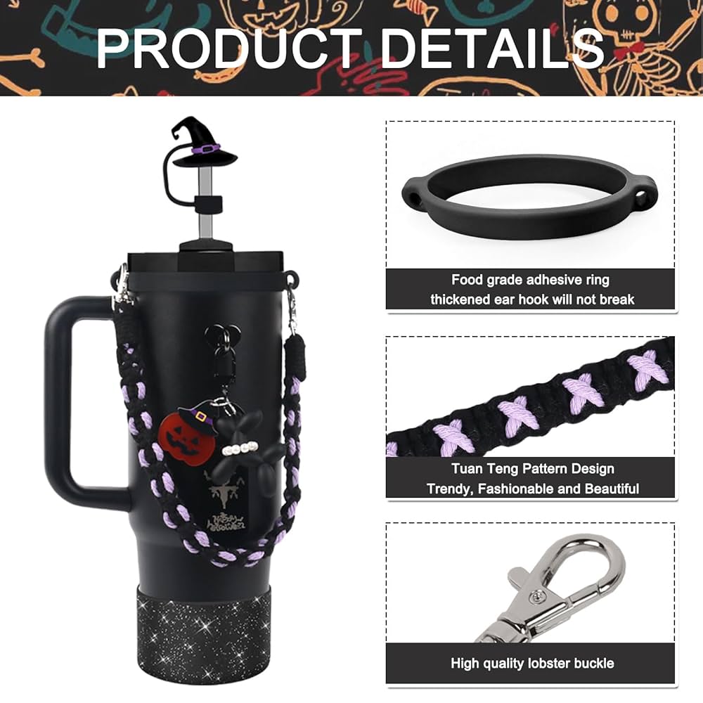 BELSITA Halloween Stanley Cup Accessories Set