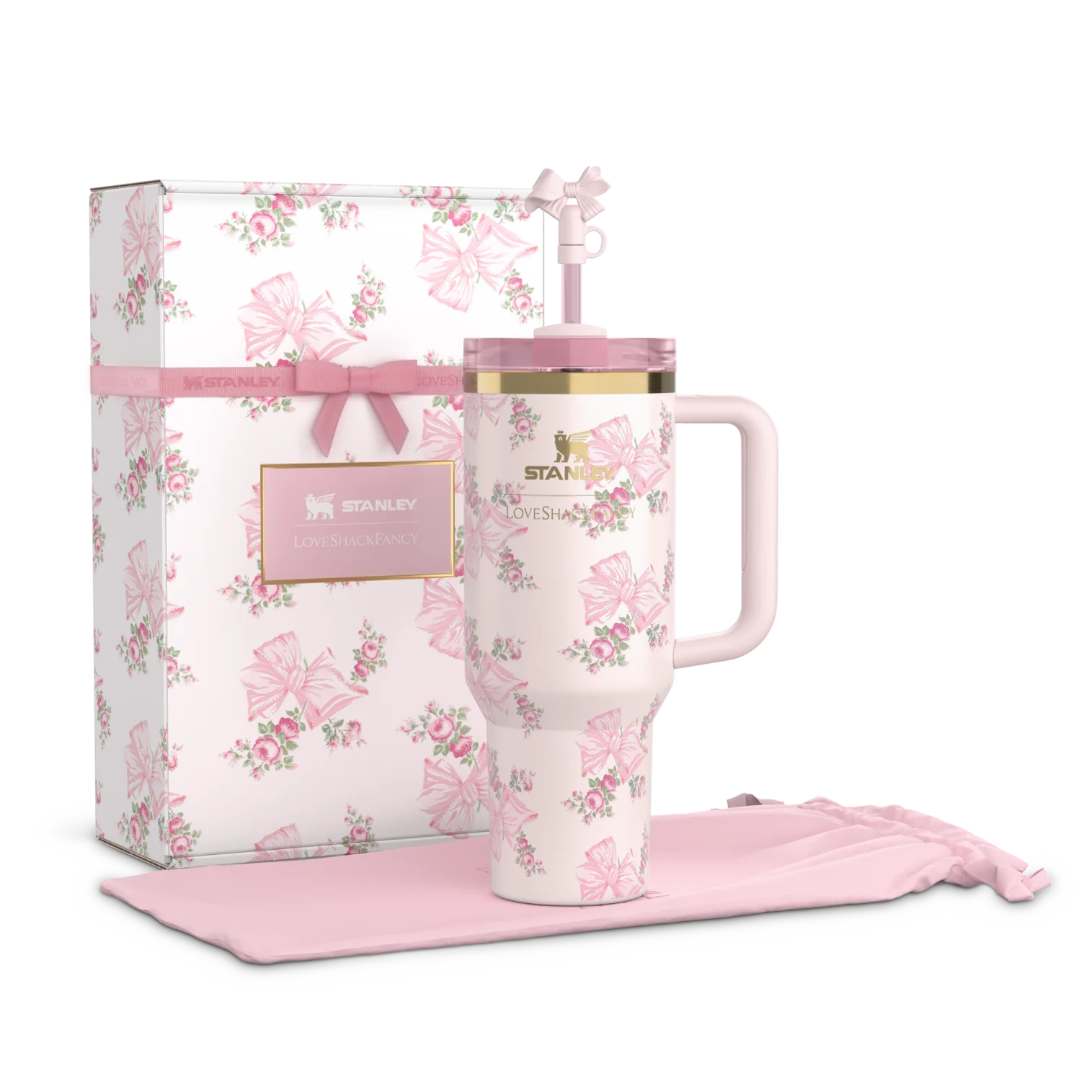 Stanley Clean Slate Quencher FlowState Tumbler​The Stanley x LoveShackFancy Holiday Quencher | 40 OZ - Pink - Stanley Pakistan Stanley Pakistan