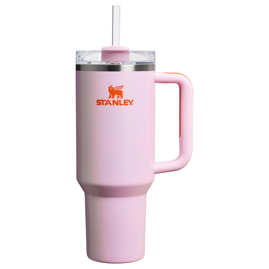 Stanley Frequency Collection Quencher H2.0 FlowState 40oz Tumbler in Rose Petal Shimmer pink with handle and straw – Stanley Pakistan