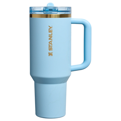 Stanley x Messi 40oz Quencher ProTour Tumbler Striker Blue with gold accents and Flip Straw lid – official Messi edition available in Pakistan
