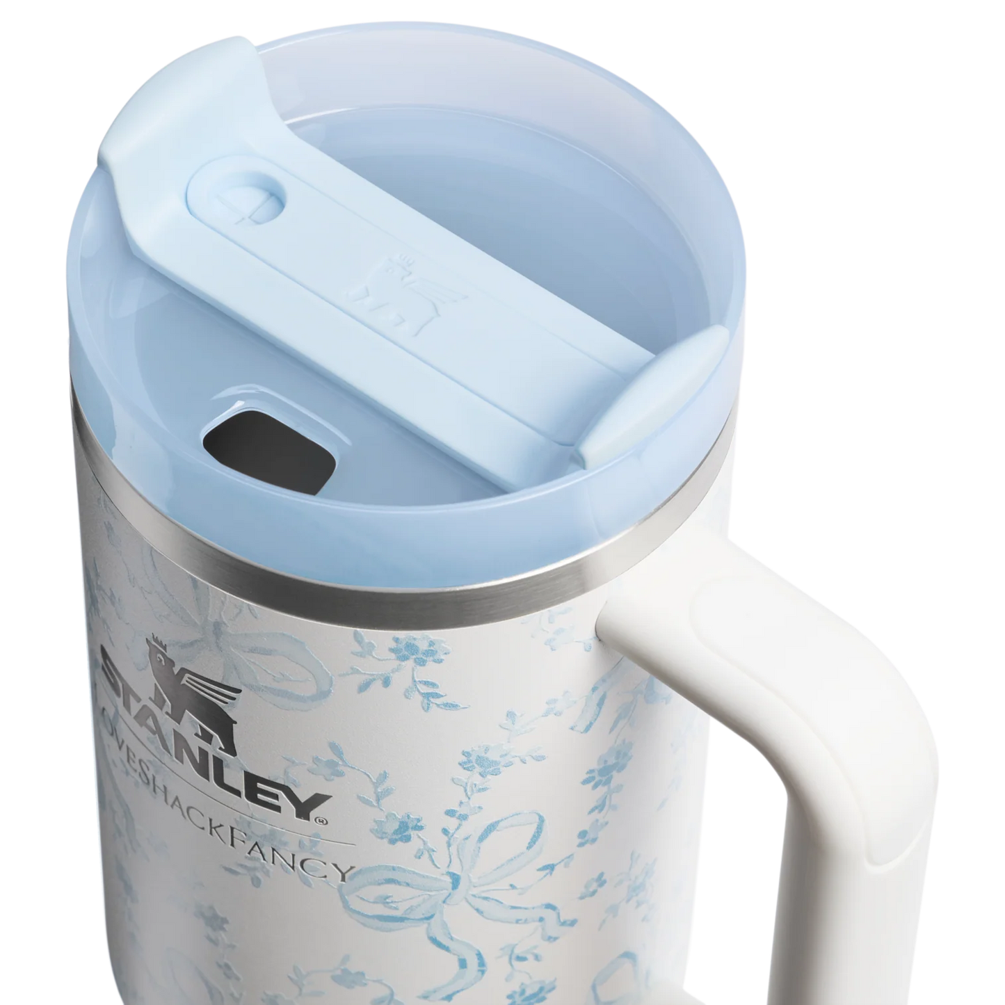 Stanley x LoveShackFancy Holiday Quencher® H2.0 FlowState™ Tumbler | 40 OZ - Coquette Bow Winter Ice