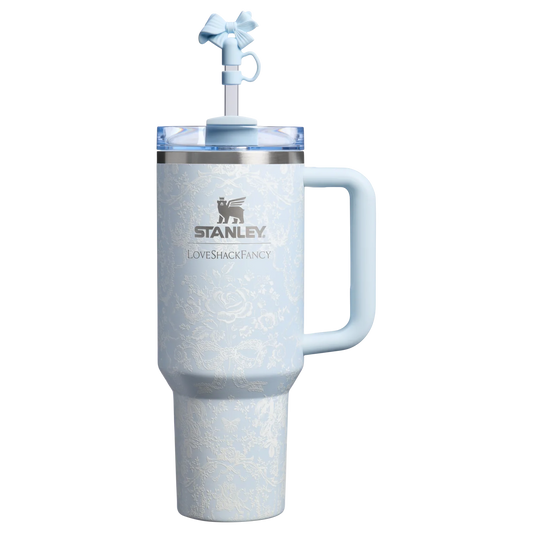 Stanley x LoveShackFancy Holiday Quencher® H2.0 FlowState™ Tumbler | 40 OZ -  Toscana Toile Alpine Blue