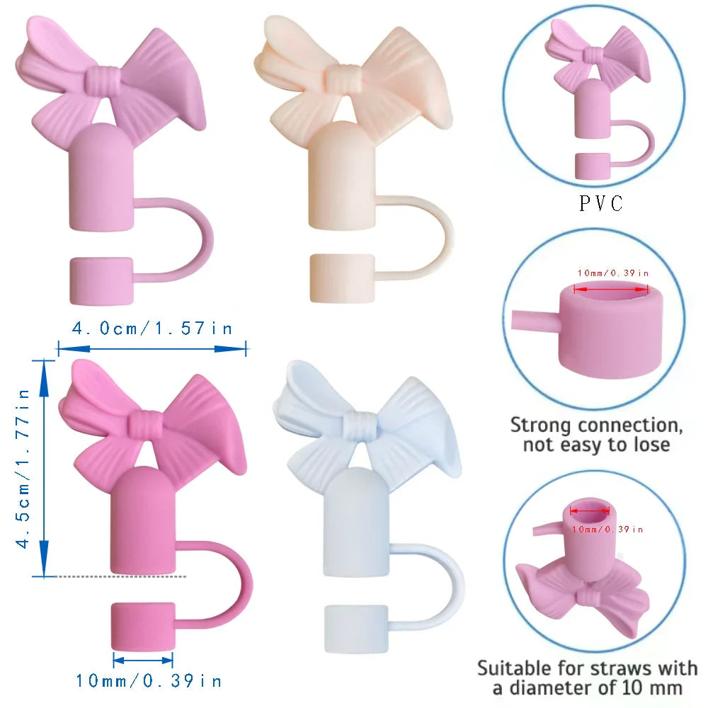 4 Pcs Flower Love Shack Fancy Straw Toppers Set - Image 3