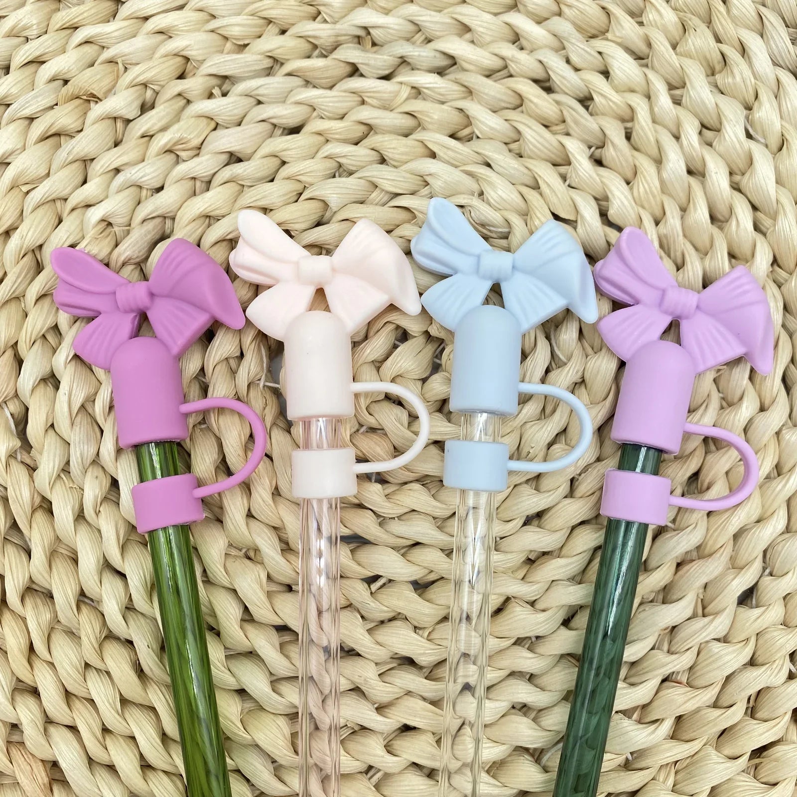 4 Pcs Flower Love Shack Fancy Straw Toppers Set - Image 4