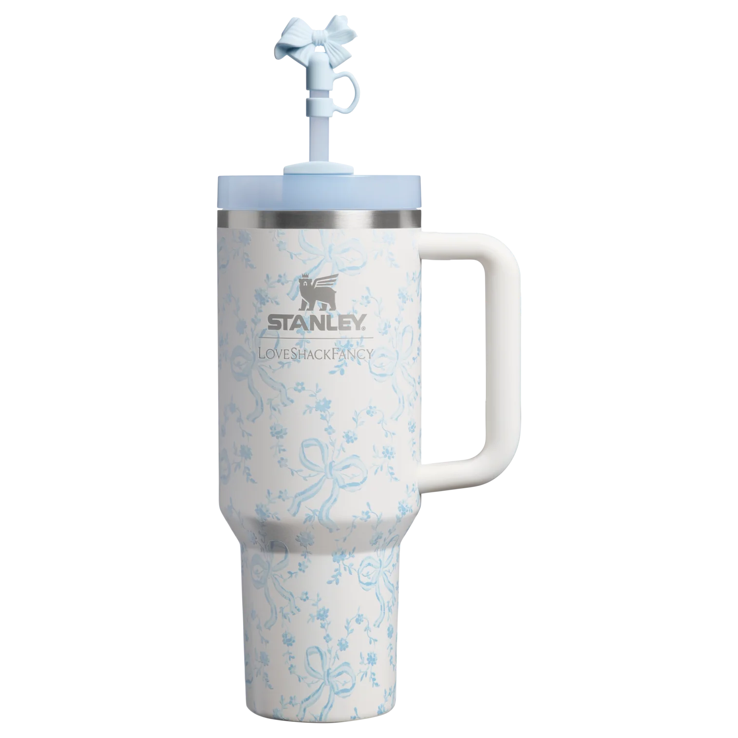 Stanley x LoveShackFancy Holiday Quencher® H2.0 FlowState™ Tumbler | 40 OZ - Coquette Bow Winter Ice
