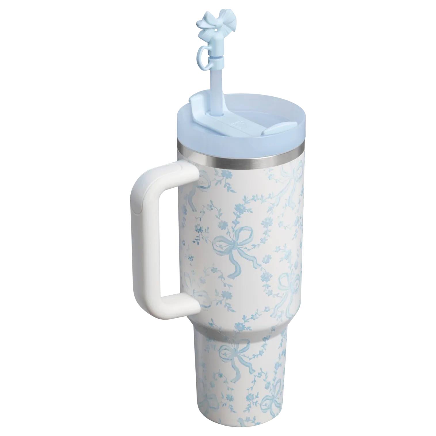 Stanley x LoveShackFancy Holiday Quencher® H2.0 FlowState™ Tumbler | 40 OZ - Coquette Bow Winter Ice - Image 2