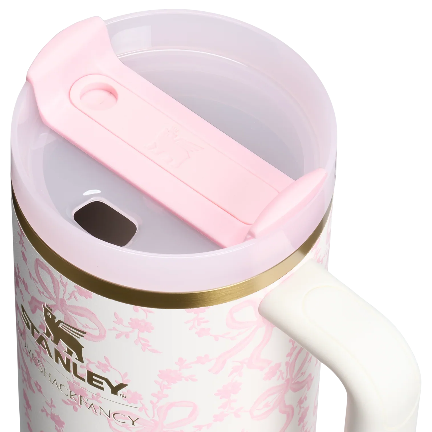 Stanley x LoveShackFancy Holiday Quencher® H2.0 FlowState™ Tumbler | 40 OZ - Coquette Bow Chantilly - Image 3