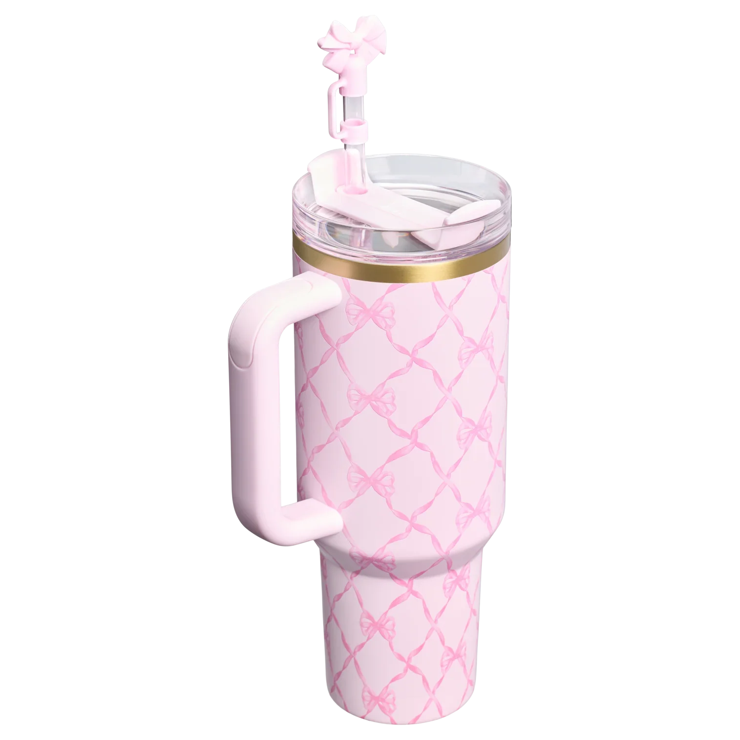 Stanley x LoveShackFancy Holiday Quencher® H2.0 FlowState™ Tumbler | 40 OZ - Baby Bow Pink Peppermint - Image 2