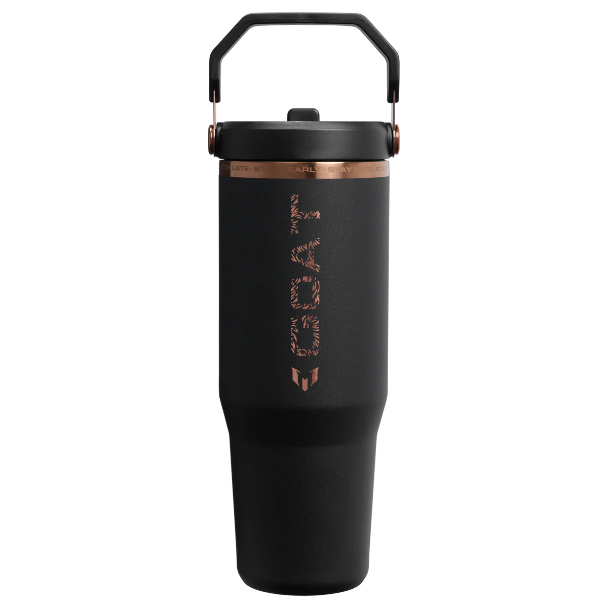 The Messi x Stanley IceFlow™ Flip Straw Tumbler | 30 OZ - GOAT Black