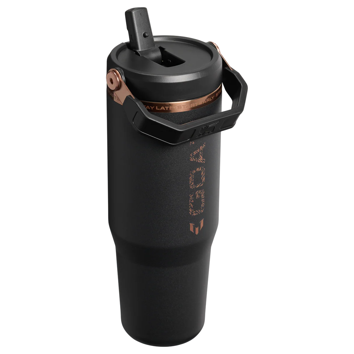 The Messi x Stanley IceFlow™ Flip Straw Tumbler | 30 OZ - GOAT Black - Image 2