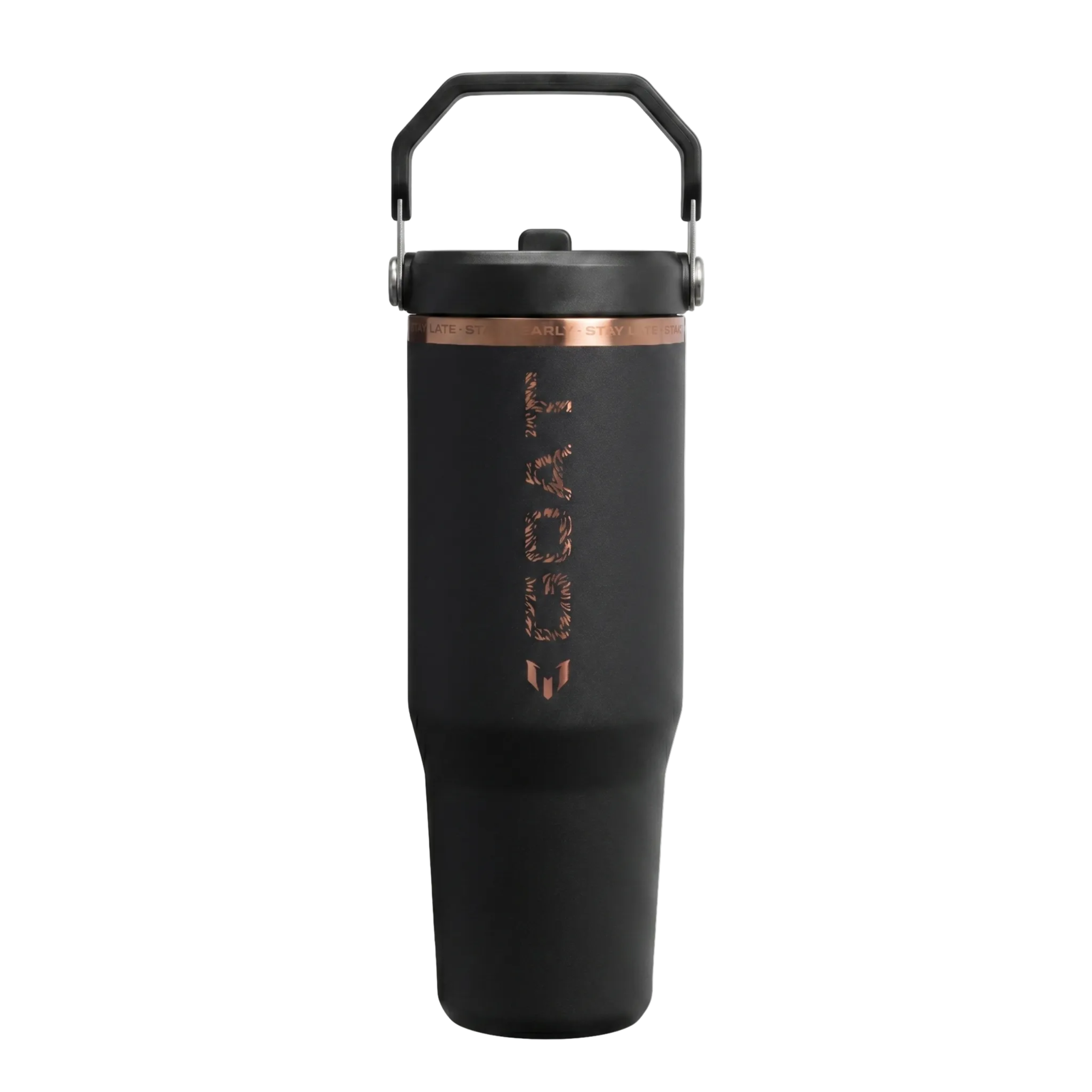 The Messi x Stanley IceFlow™ Flip Straw Tumbler | 30 OZ - GOAT Black