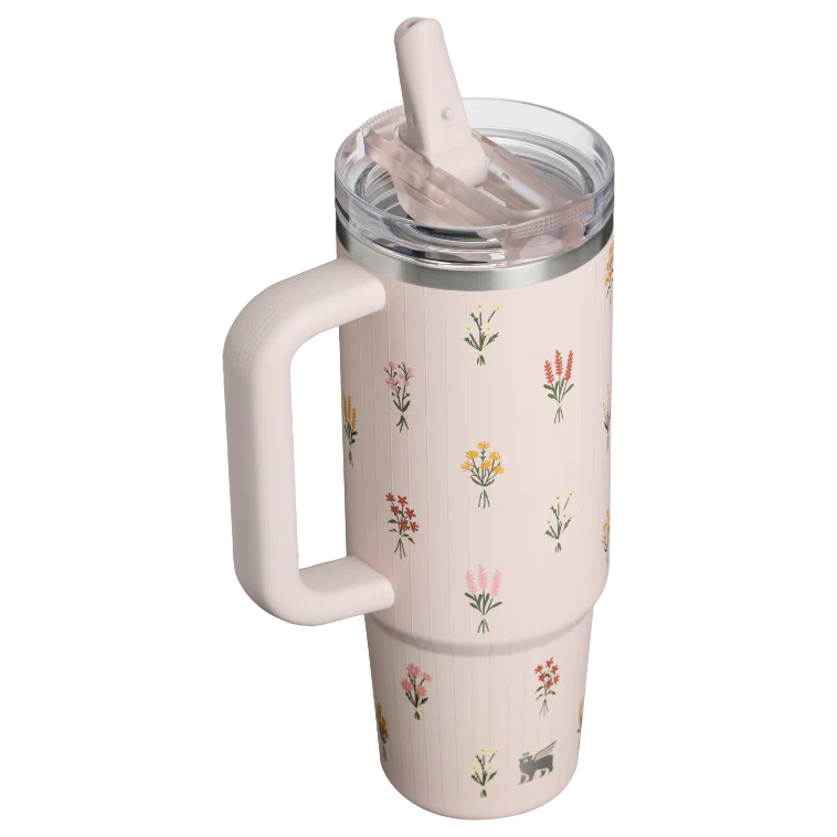The Quencher ProTour Flip Straw Tumbler | 30 OZ - Rose Quartz Bouquets - Image 2
